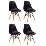 Conjunto 4 Cadeiras Charles Eiffel Eames Fortt FT-18090 Preta